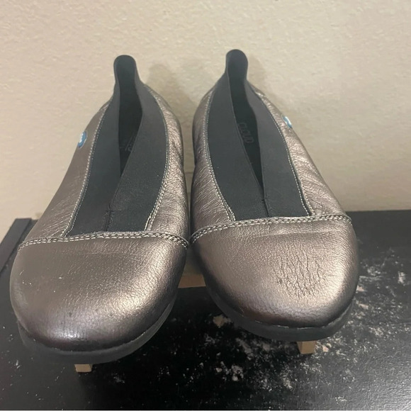 Cloud Calabria Elasticized Skimmer Leather Metallic Flats Shoes Size 37 US 6.5 - Picture 6 of 8